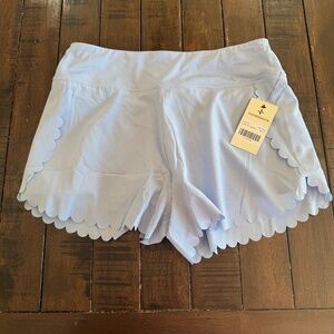 NWT Tuckernuck Sport Light Blue Scallop Performance Jersey Marisa Short